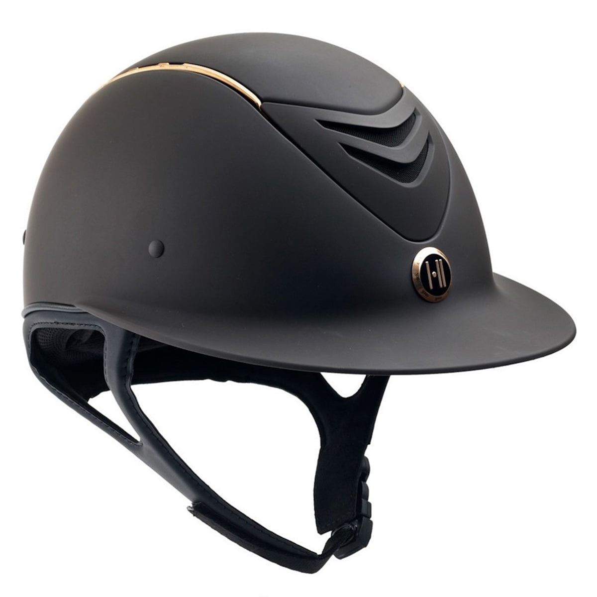 Avance Wide Brim Helmet - Black Matte with Rose Gold Rail