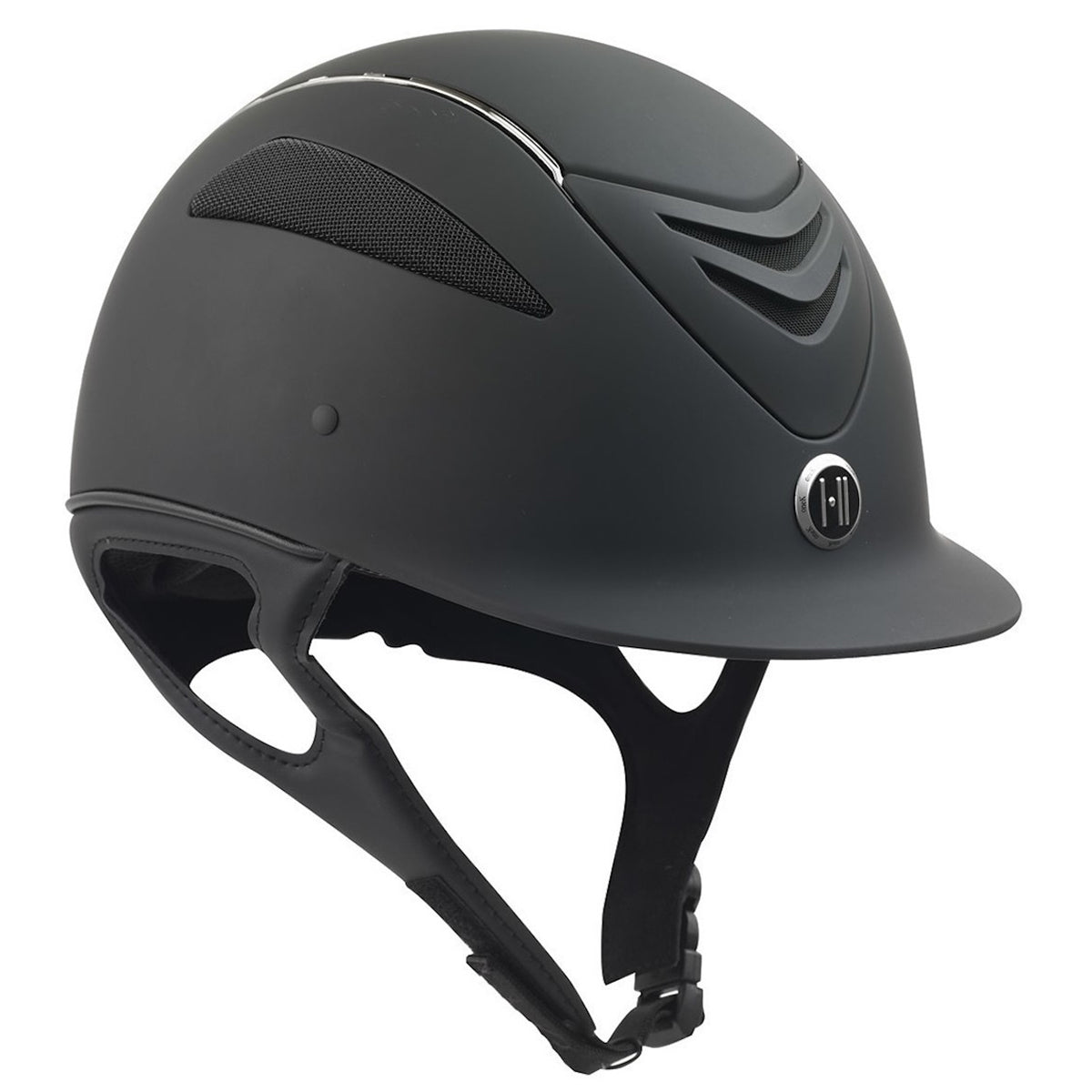 Defender Helmet - Black Matte with Chrome Rail