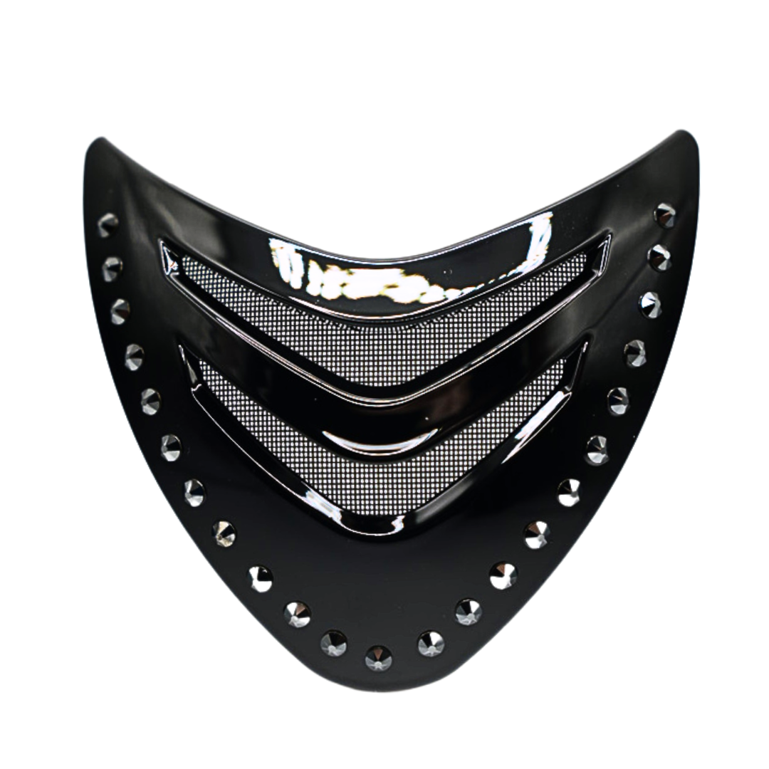 OneK® Crystal CCS Front Shield - Black Gloss Black Crystals