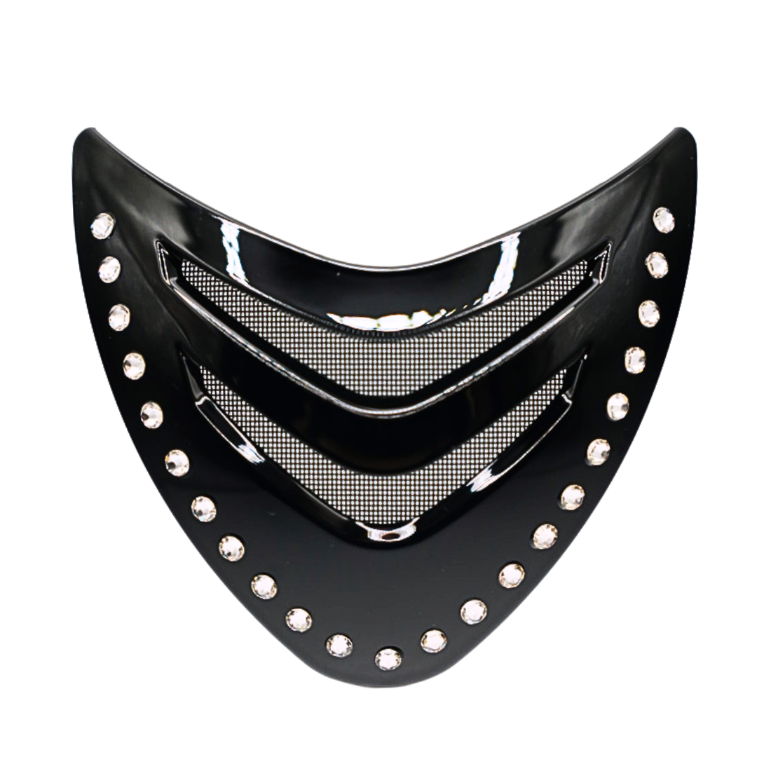 OneK® Crystal CCS Front Shield - Black Gloss Clear Crystals