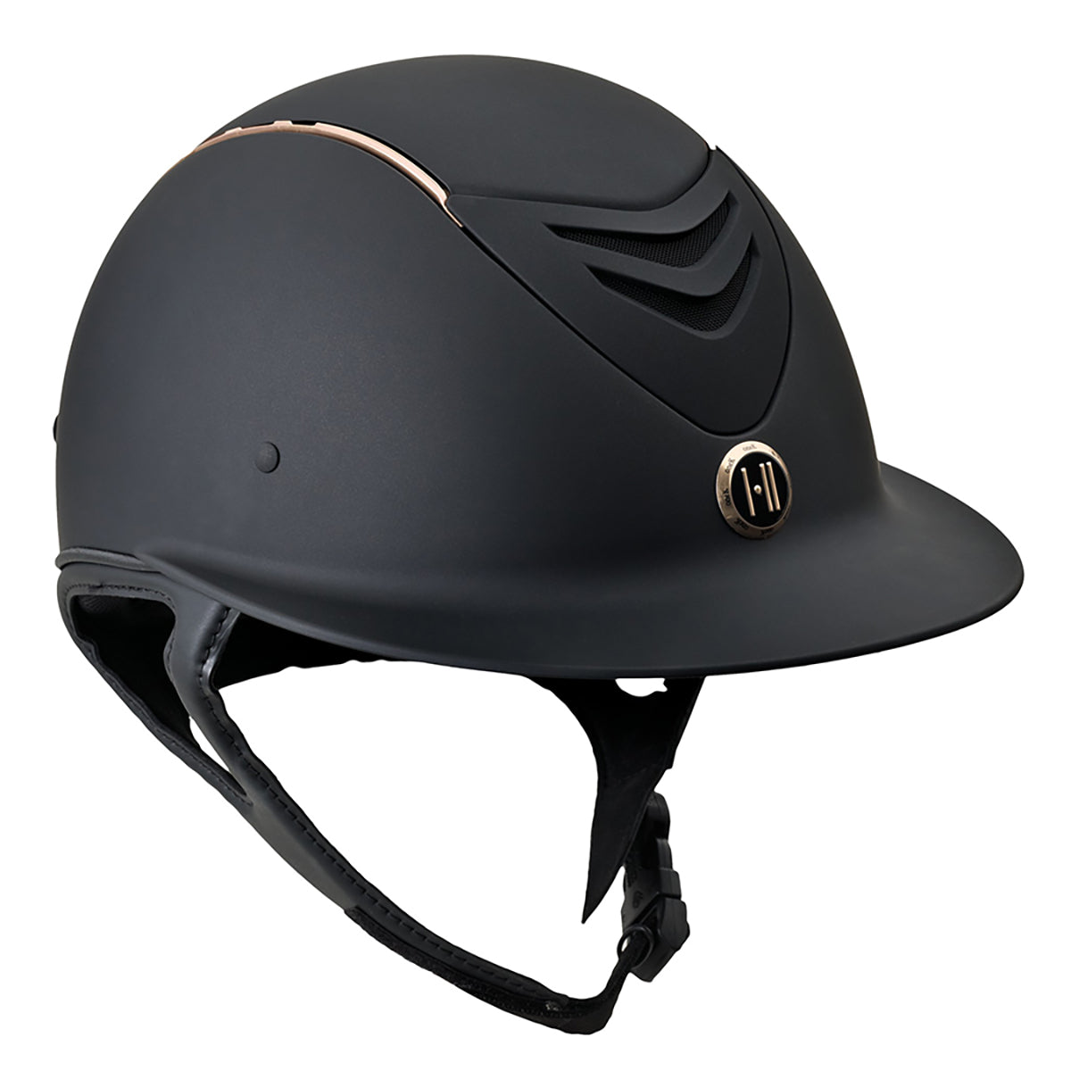 MIPS™ CCS Avance Wide Brim Helmet - Black Matte with Rose Gold Rail