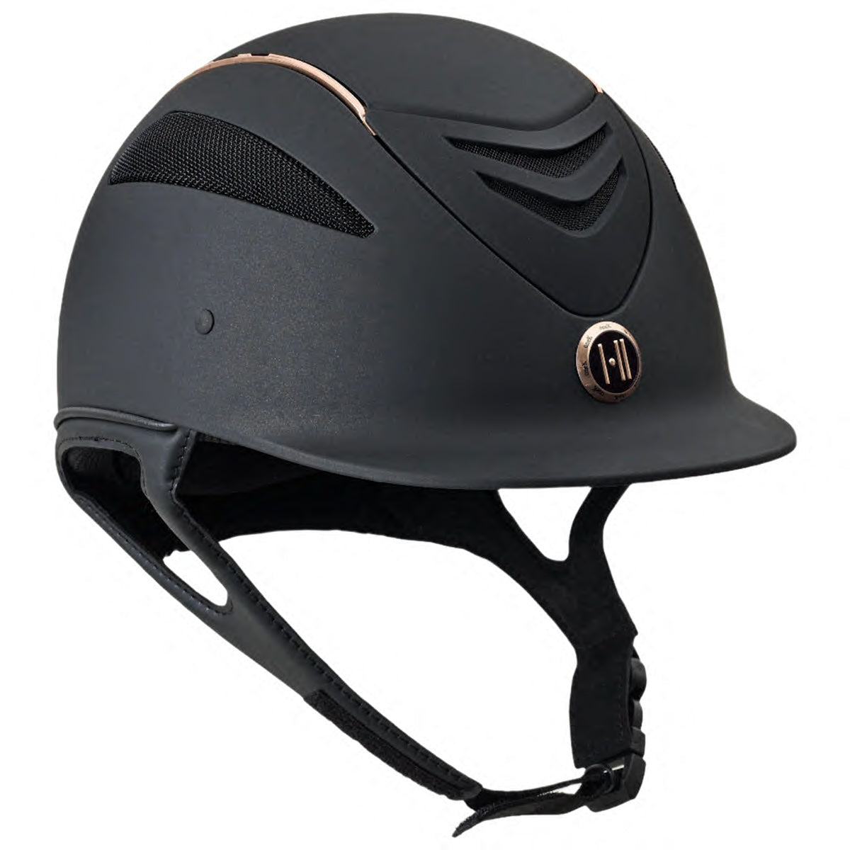 Defender Helmet - Black Matte with Rose Gold Rail