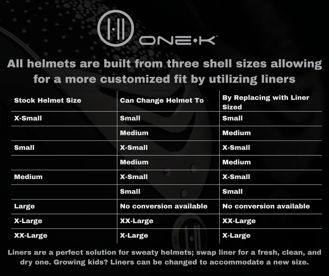 Size Chart – One-K Helmets