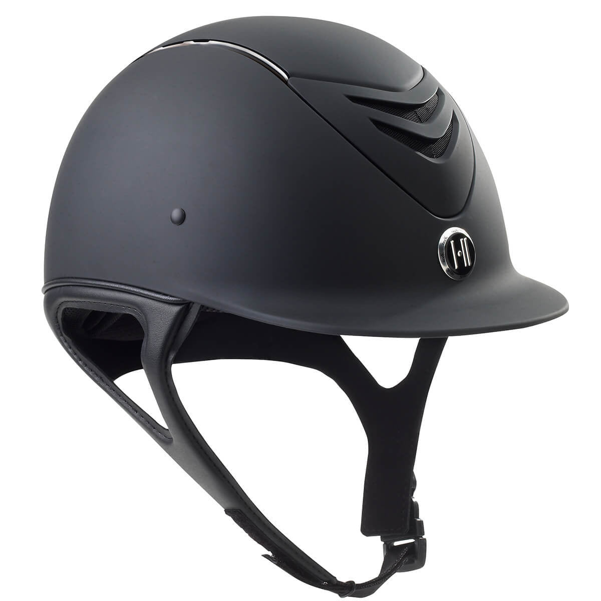 black matte motorcycle helmet chrome Torc Folsom 7 points of ventilation with chin MIPS CCS Helmet - Black